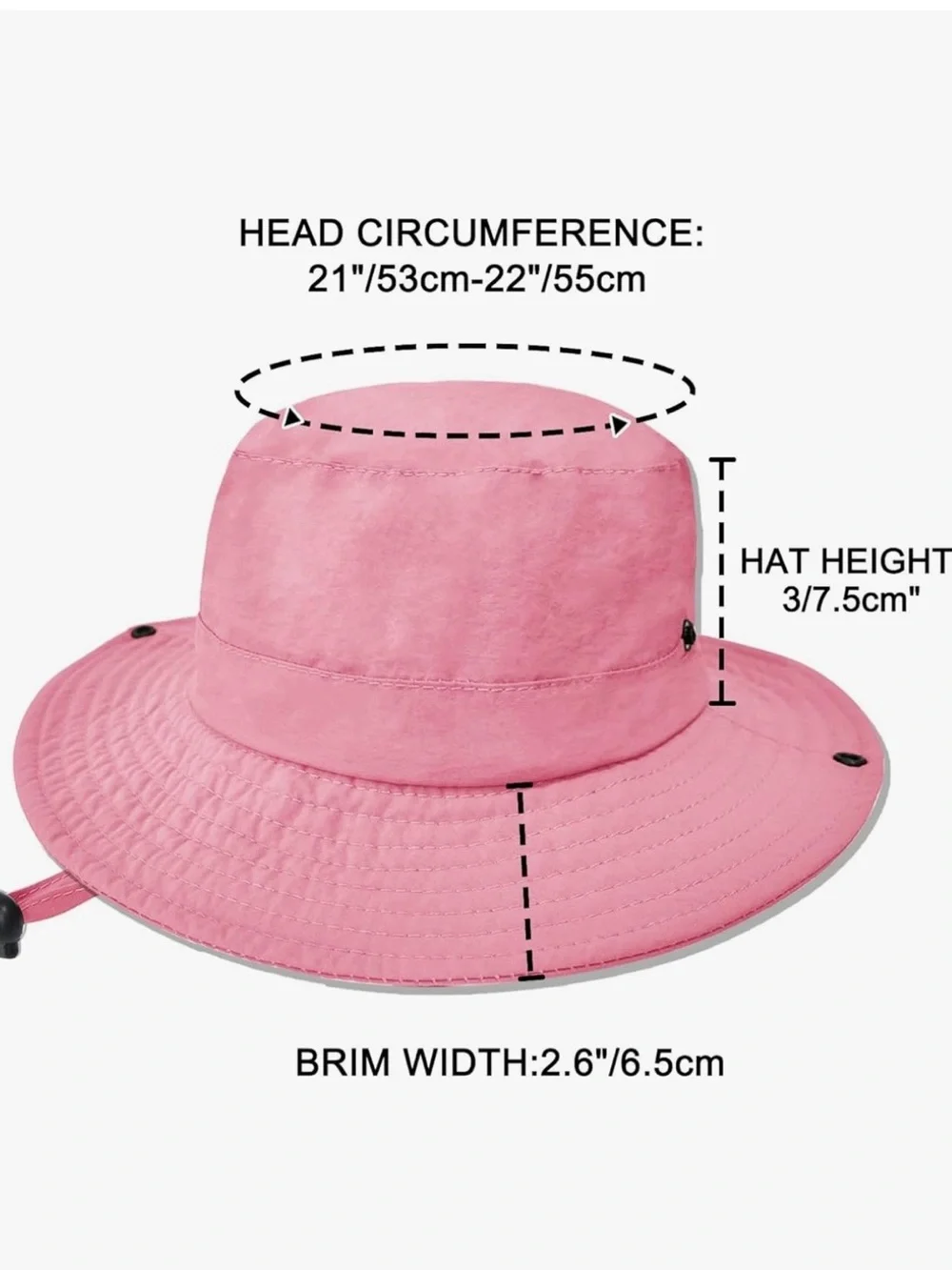 Kids Pink Sun Bucket Hat - UPF 50+ Quick Dry